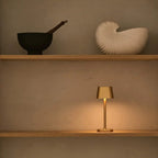 Ava gold metal lamp 3 light modes detail