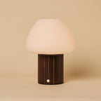 Romée Dark Brown Wood & Glass Cordless Table Lamp