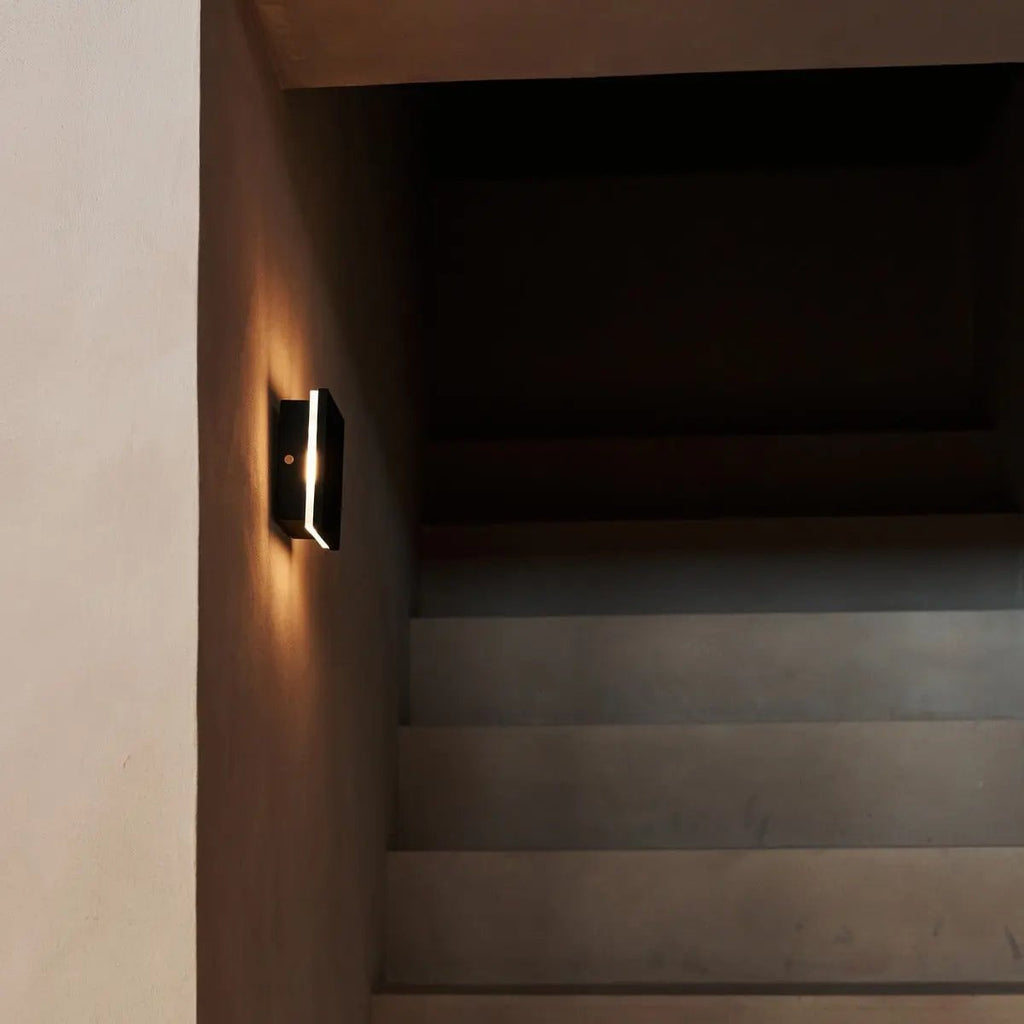 Lane Black Rubberwood Cordless Rechargeable Wall Lamp