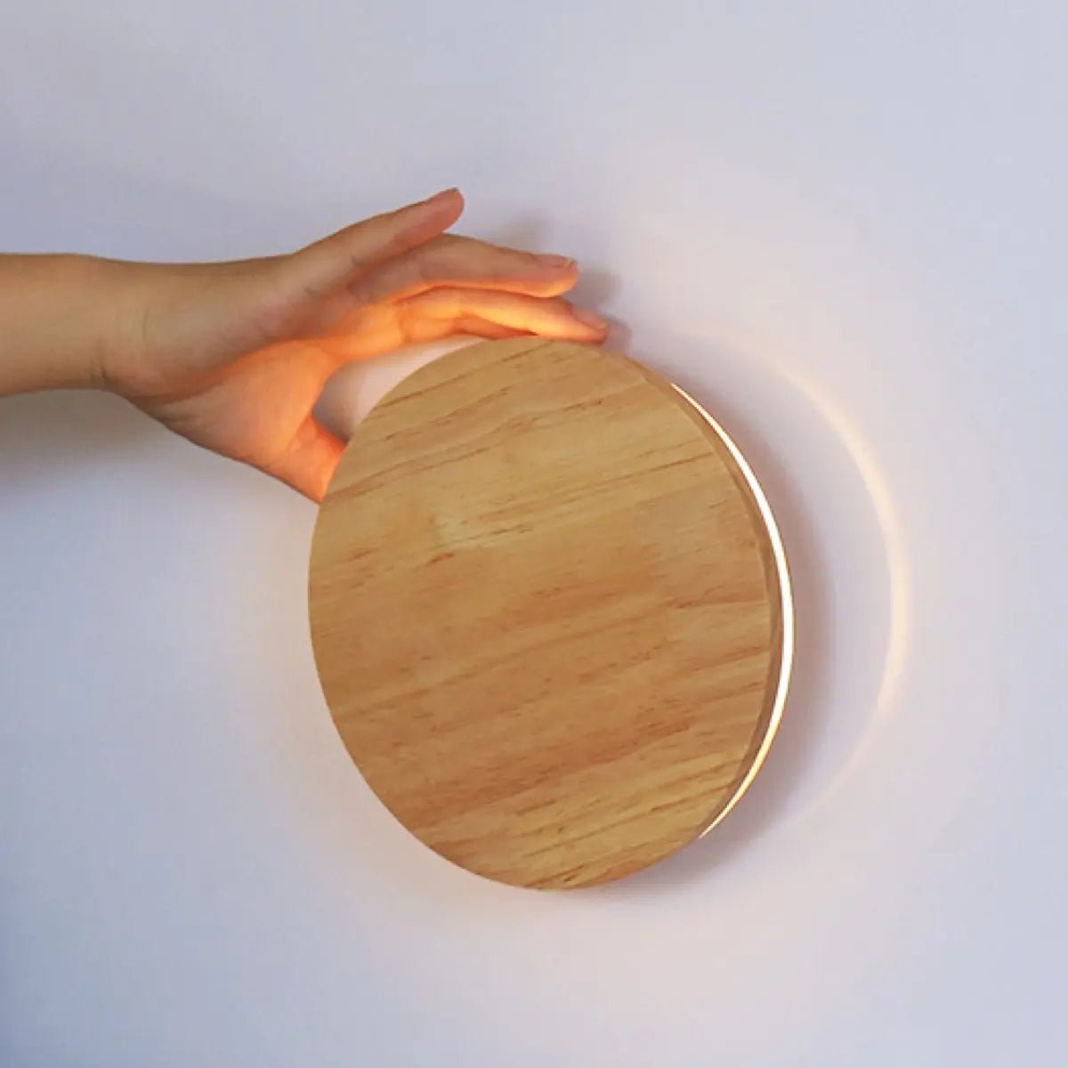Lou Light Brown Rubberwood Cordless Rechargeable Wall Lamp