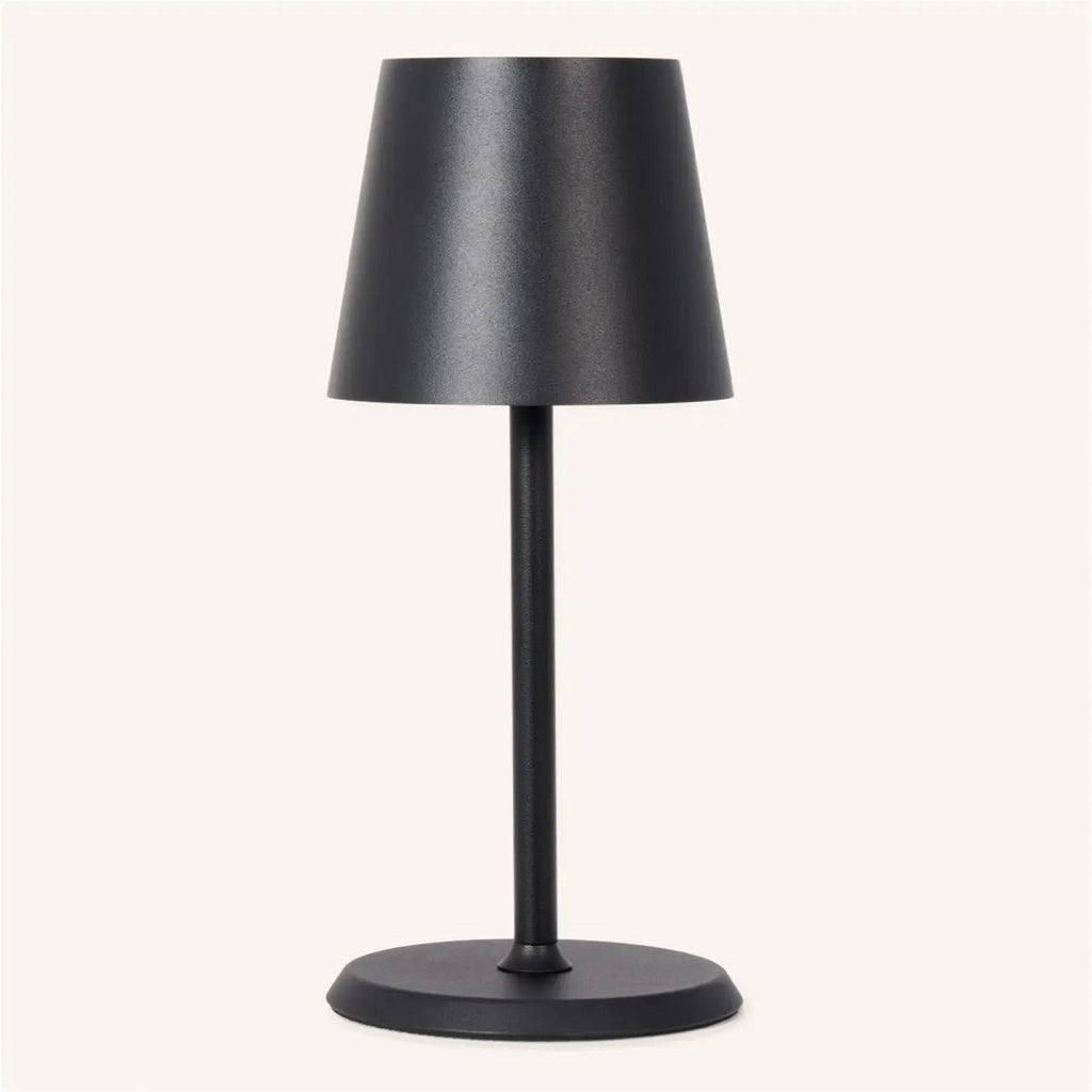 James metal lamp on outdoor covered terrace