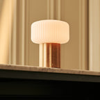 Robin Light Brown Wood & Glass Cordless Table Lamp