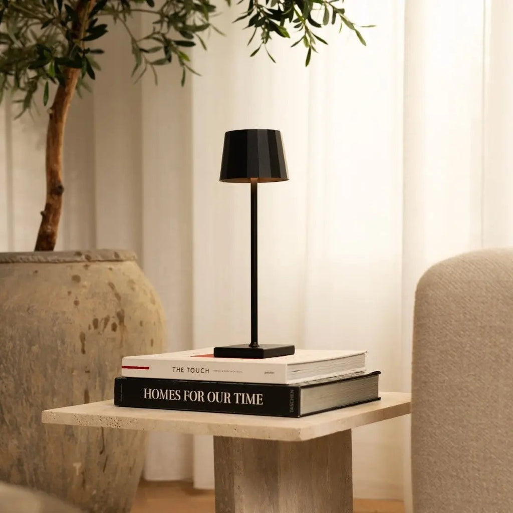 William rechargeable lamp touch-dim function close-up