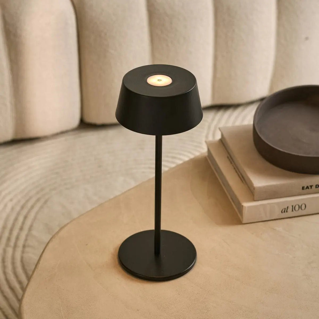 Hugo Midnight Black Metal Touch Table Lamp
