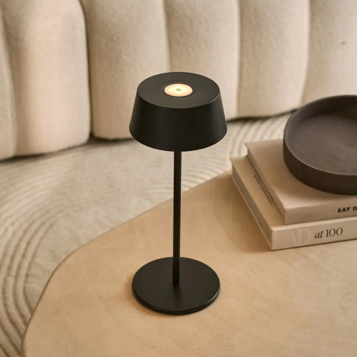 Hugo Midnight Black Metal Touch Table Lamp