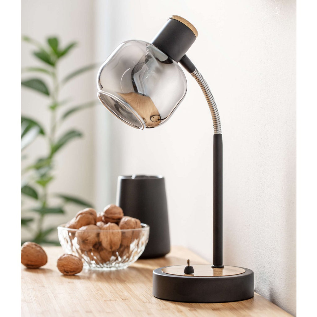 Fumoso Black Smoked Glass Table Lamp