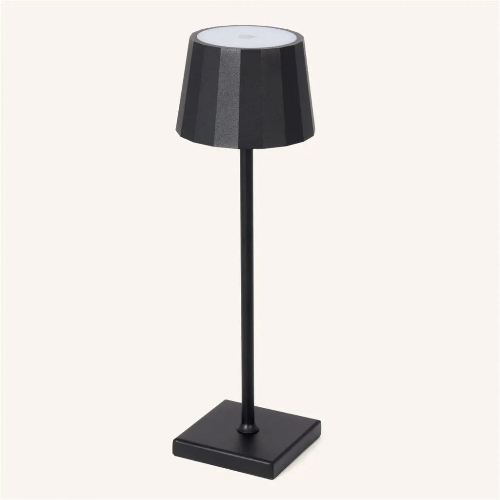 William metal lamp on outdoor covered terrace