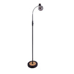 Fumoso Black Smoked Glass Gooseneck Floor Lamp