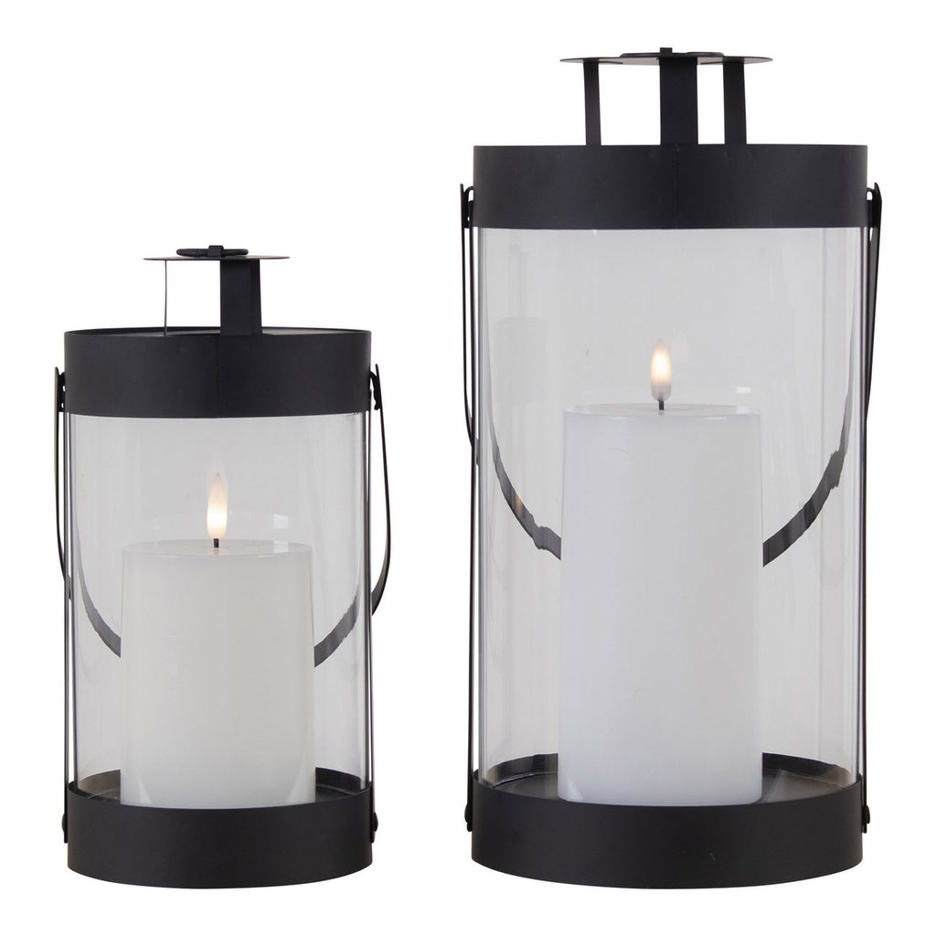 Bondi-Laternen - Schwarz, Stahl/Glas - 2er-Set