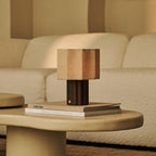 Eloïsa Dark Brown Wood & Linen Cordless Table Lamp