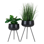 Ardola Plant Pot Set – Black Steel, Set of 2