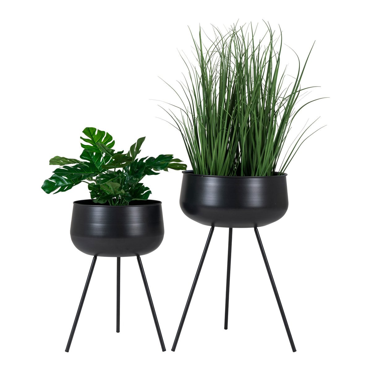 Ardola Plant Pot Set – Black Steel, Set of 2