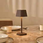 Ava mocha brown metal rechargeable cordless table lamp