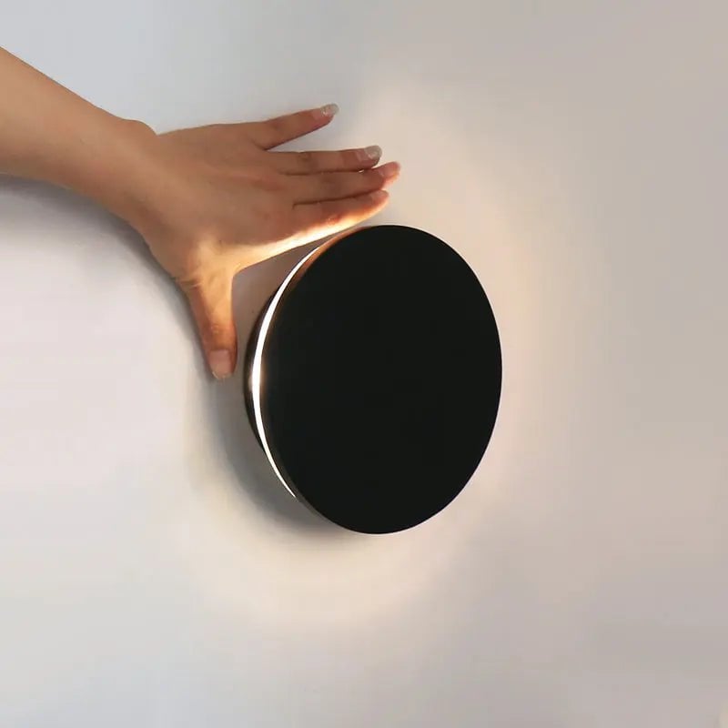 Lou black wall lamp full product view on white background