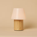 Lex Light Brown Wood & Glass Cordless Table Lamp