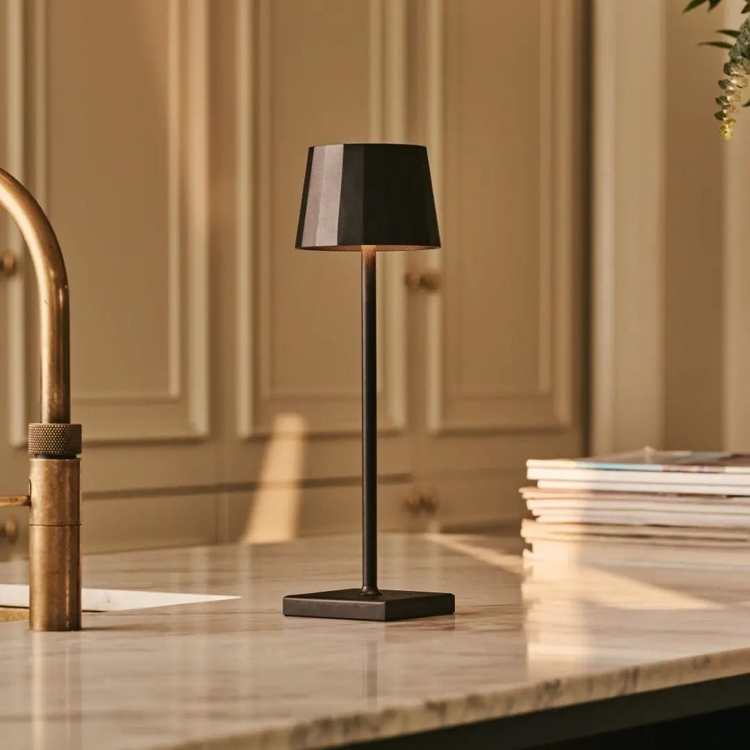 William cordless lamp overhead view cylindrical silhouette