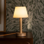 Zoe rechargeable lamp in living room console