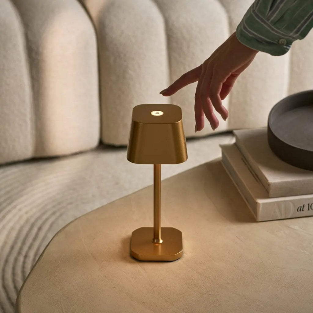 Ava cordless lamp styled in contemporary interior