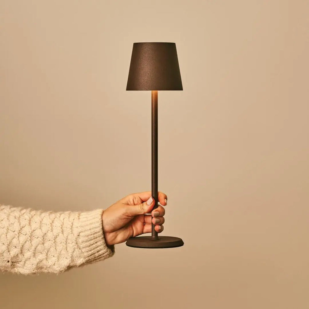 Jasper Mocha Brown Metal Cordless Rechargeable Table Lamp