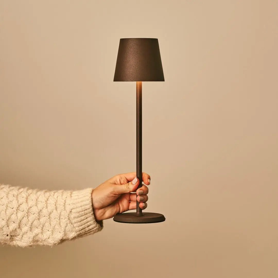 Jasper Mocha Brown Metal Cordless Rechargeable Table Lamp