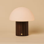 Siebe Dark Brown Wood & Glass Cordless Table Lamp