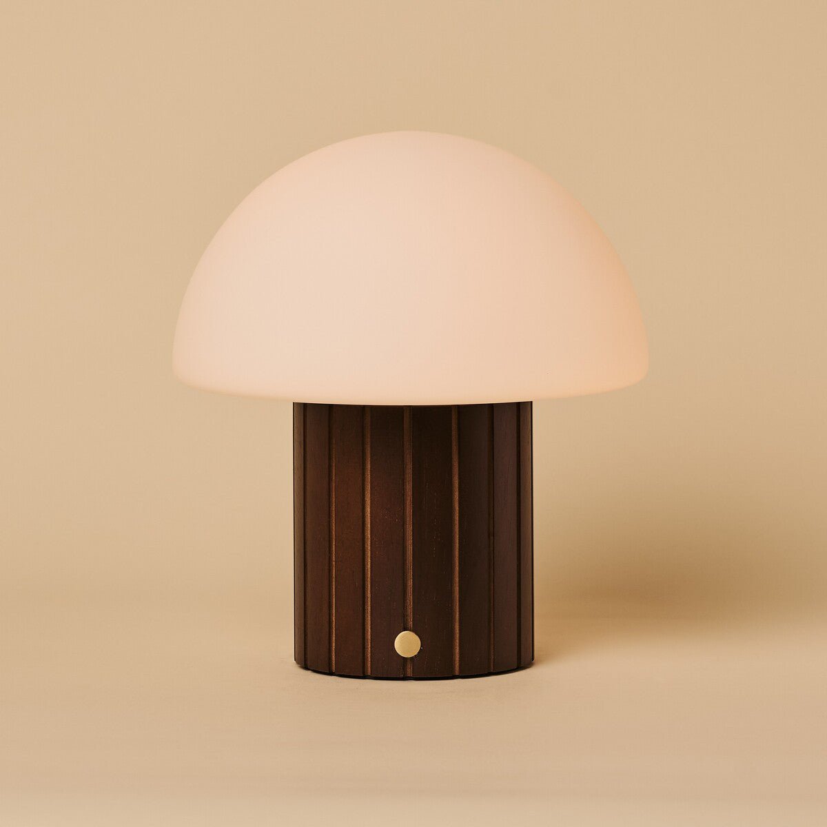 Siebe Dark Brown Wood & Glass Cordless Table Lamp