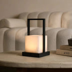 Nola alabaster metal rechargeable cordless table lamp