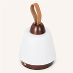 Liv leather table lamp warm ambient glow in bedroom