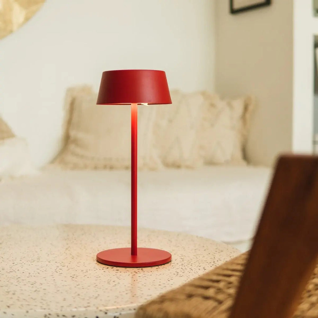 Hugo Berry Red Metal Rechargeable Touch Table Lamp