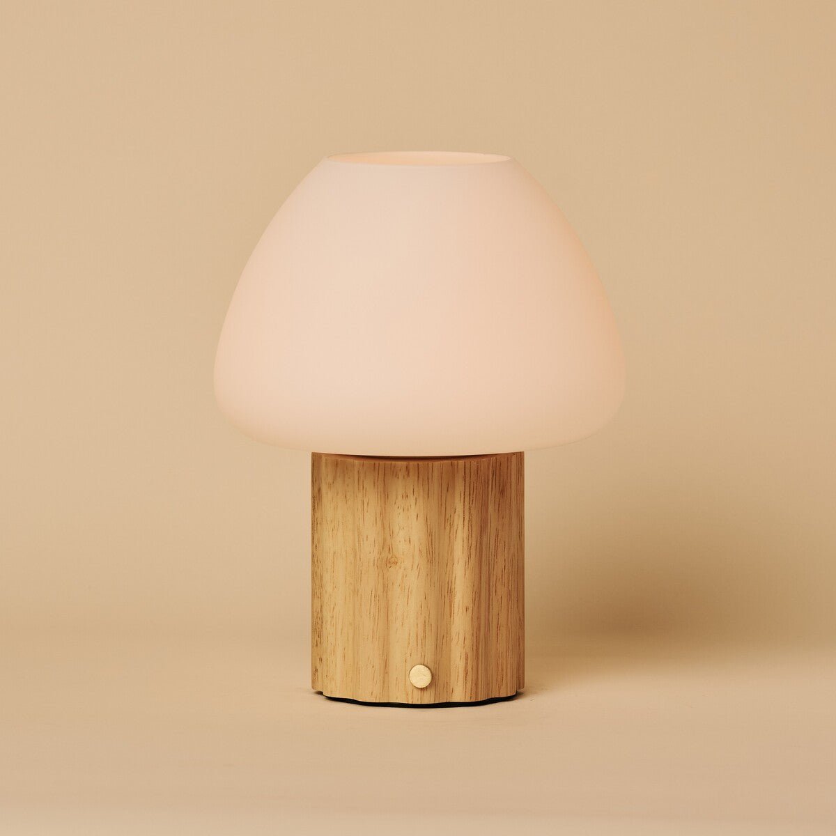 Sophie Light Brown Wood & Glass Cordless Table Lamp