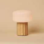 Robin Light Brown Wood & Glass Cordless Table Lamp