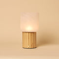 Ingmar Light Brown Wood & Glass Cordless Table Lamp