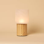 Ingmar Light Brown Wood & Glass Cordless Table Lamp