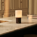 Ingmar Dark Brown Wood & Glass Cordless Table Lamp