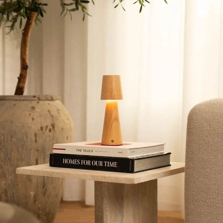 Lucas rechargeable minimalist lamp warm ambient glow