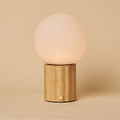 Wim Light Brown Wood & Glass Cordless Table Lamp