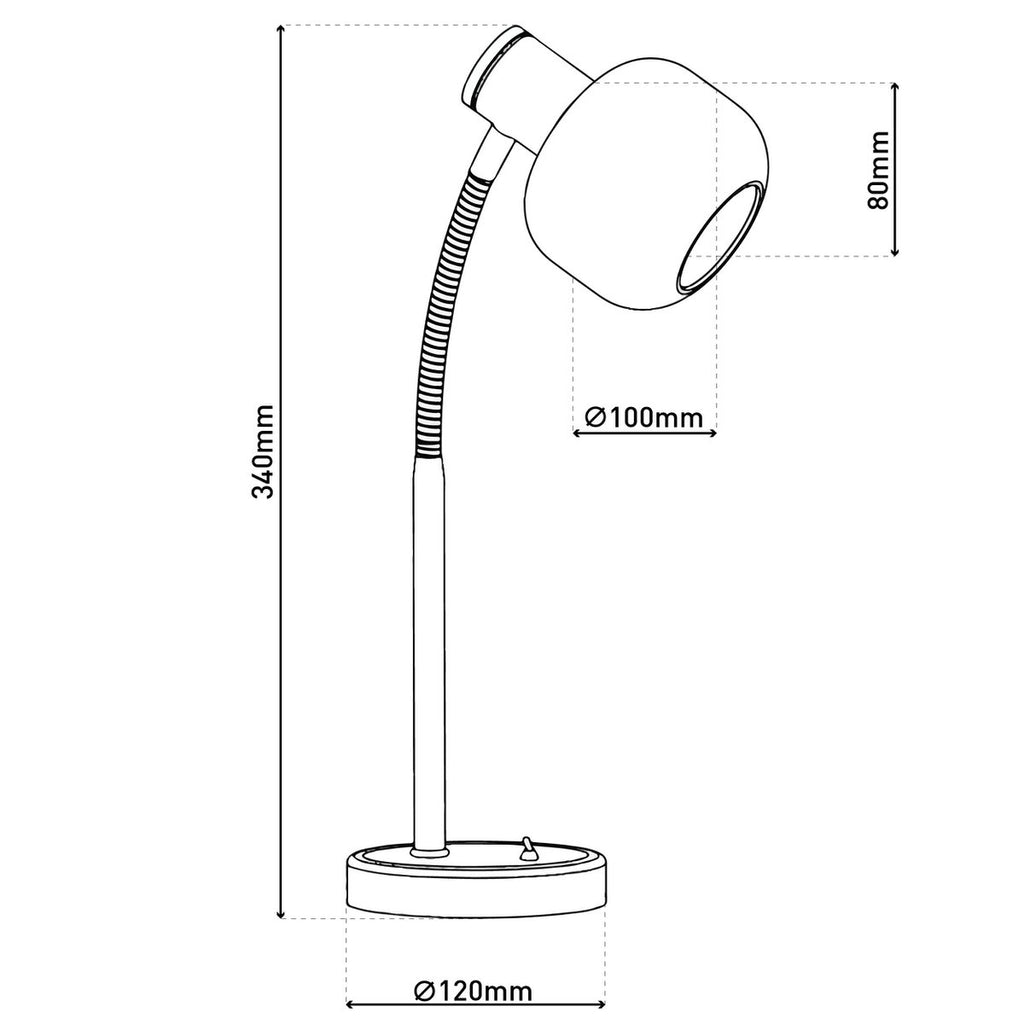 Fumoso Black Smoked Glass Table Lamp