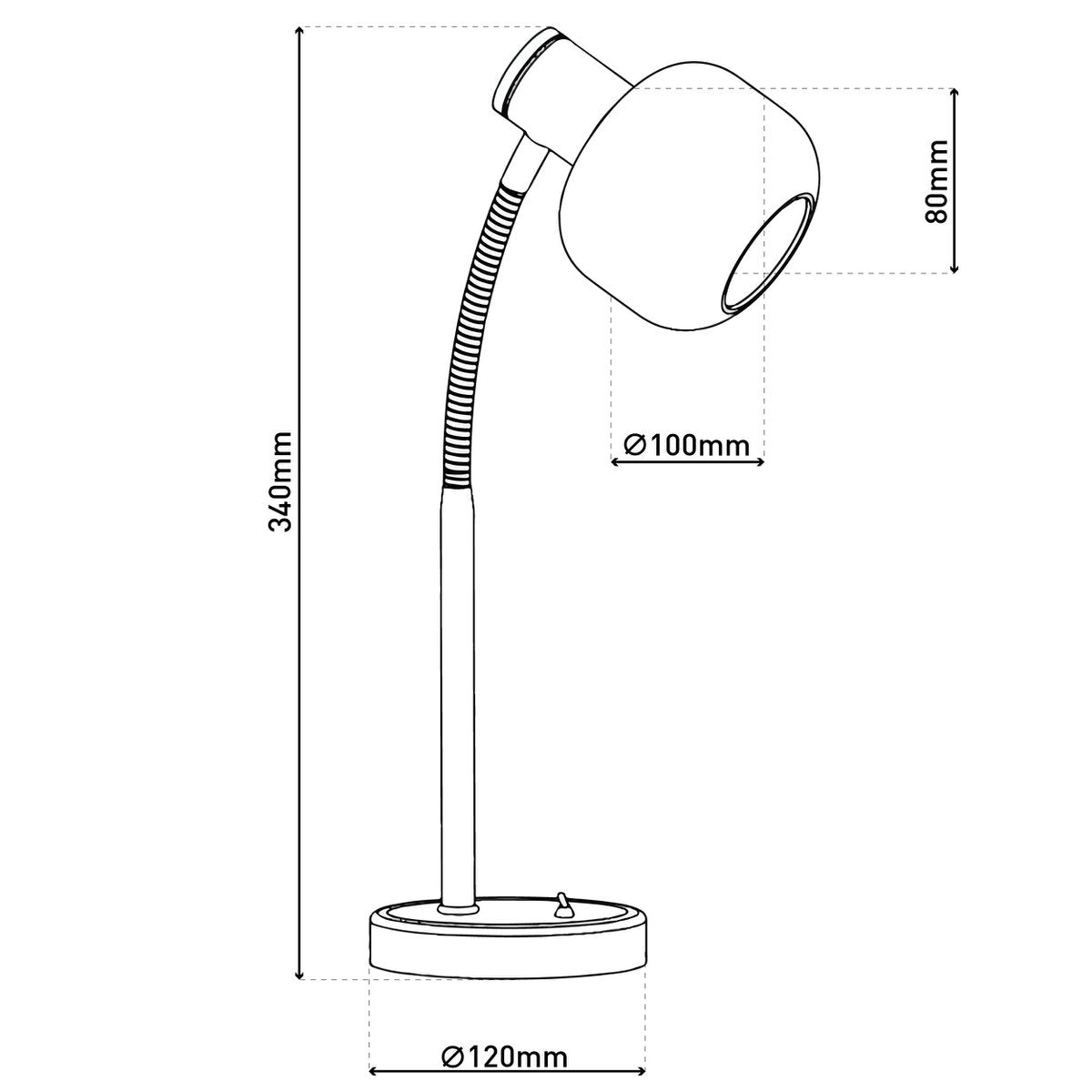 Fumoso Black Smoked Glass Table Lamp