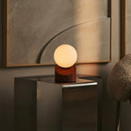 Morris rechargeable lamp matte glass shade soft diffused light