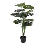 Monstera – Grün, PE-Kunststoff/Polyester/Draht/Zement, 17x18x90 cm