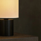 Kiko corded lamp overhead view showing shade and ribbed base