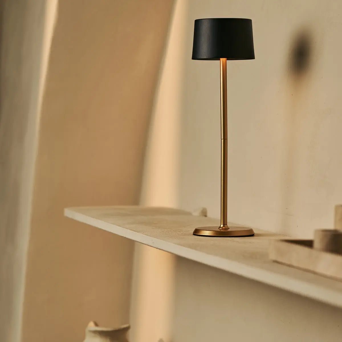David Black & Gold Rechargeable Table Lamp 2-in-1