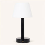 Zoe rechargeable cordless lamp on dining surface