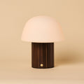 Etienne Dark Brown Wood & Glass Cordless Table Lamp
