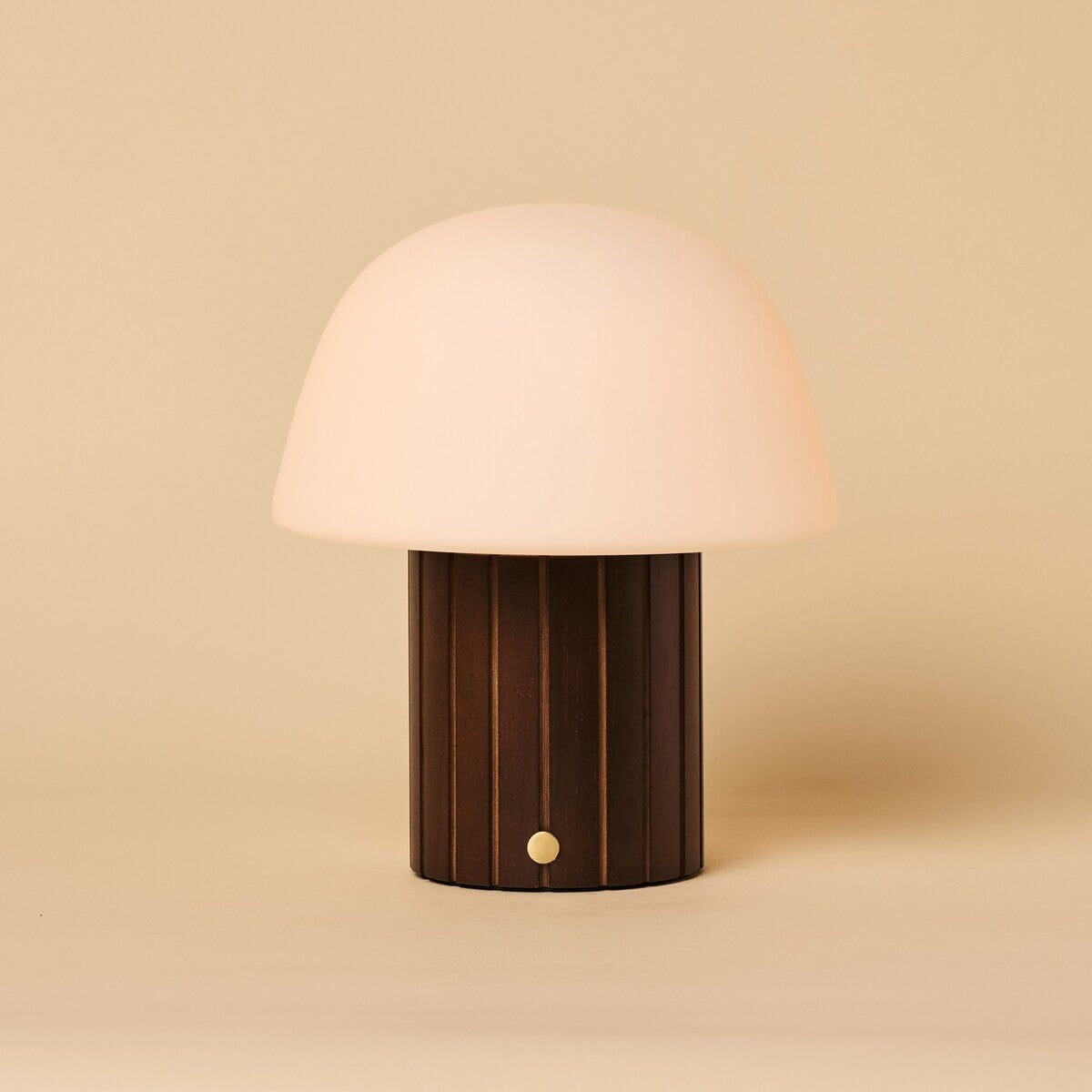 Etienne Dark Brown Wood & Glass Cordless Table Lamp