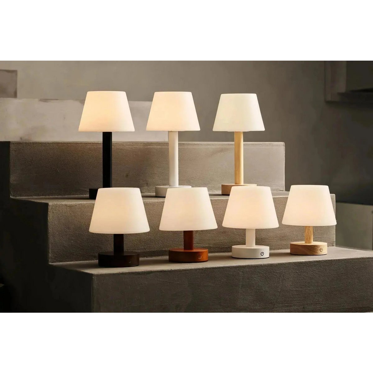 Zoe black rubberwood lamp in Scandinavian interior