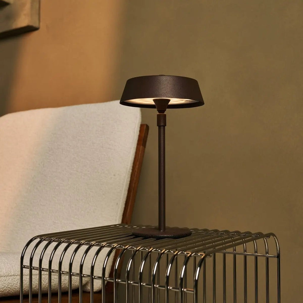 Luca Mocha Brown Metal Cordless Table Lamp
