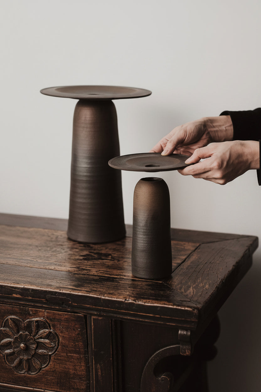 Ulfur Ceramic Vase – Bronze to Black