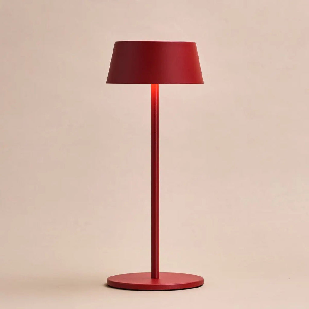 Hugo Berry Red Metal Rechargeable Touch Table Lamp
