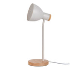 Marie White Metal & Wood Desk Lamp